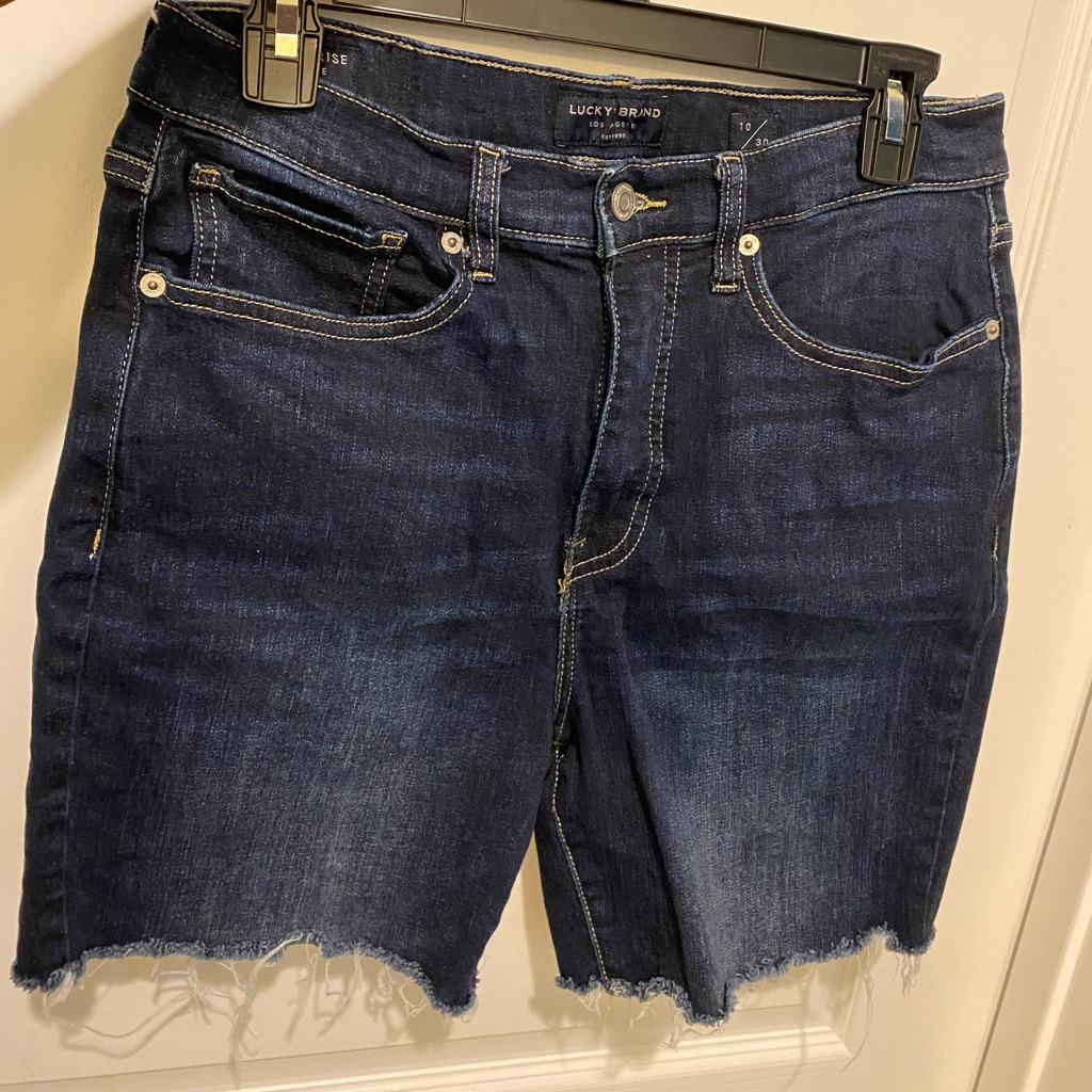 Lucky Brand High Rise Denim Fray Edged Shorts
